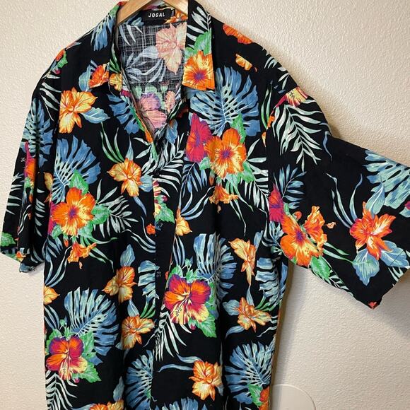 Jogal 2 Piece Hawaiian Set Tropical Floral Print Button Up Top & Short Size 3XL - Picture 13 of 16